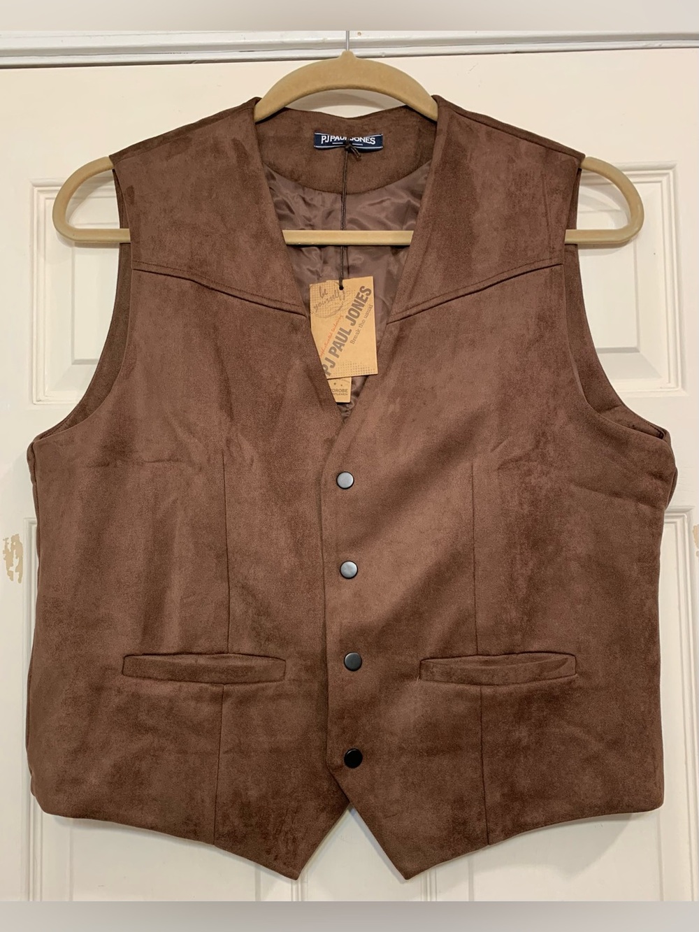 PJ Paul Jones Men's Faux Suede Brown Western Vest                     4031A